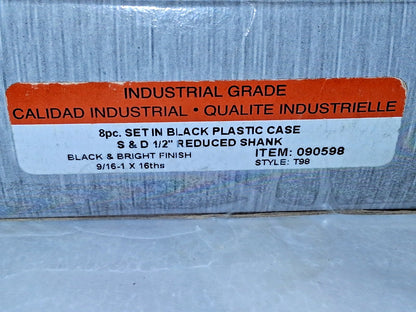 Drillco Reduced Shank Drill Bit Set 8 Pc 9/16 to 1" 118 deg HSS 090598