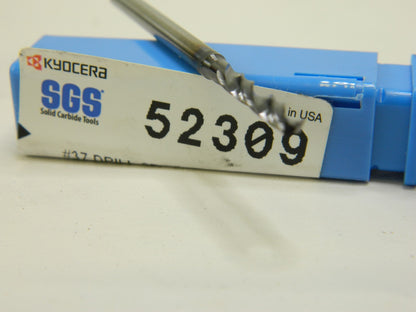 SGS Solid Carbide Jobber Length Drill Bit: 0.104" Dia, 145 ° 52309