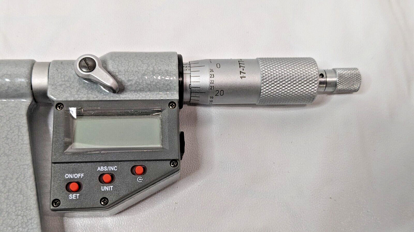 SPI Digital Deep Throat Micrometer  0-1" Range X 6" Throat Depth 17-777-4