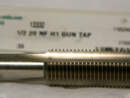 Widia Spiral Gun Tap Plug Chamfer 1/2"- 20 NF H1 3-Flute 13332