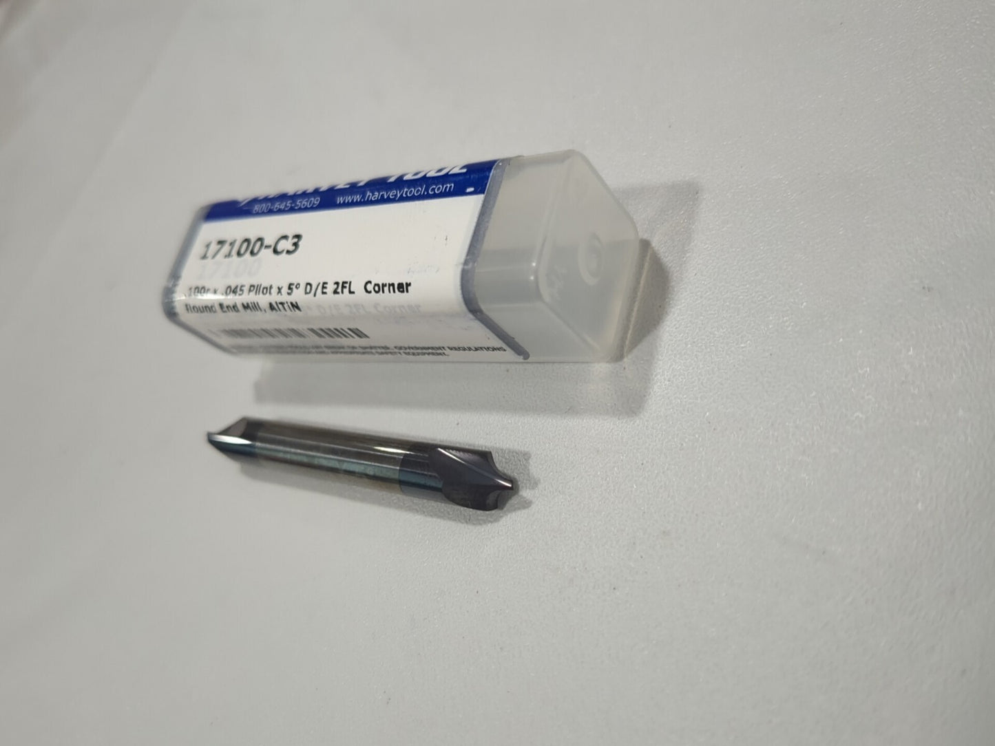 HARVEY TOOL Corner Rounding End Mill: 0.10 mm Radius 2 Fl Carbide 17100-C3