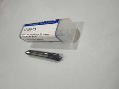 HARVEY TOOL Corner Rounding End Mill: 0.10 mm Radius 2 Fl Carbide 17100-C3