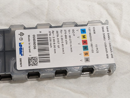 ISCAR Milling Insert: S845 SNMU 1305ANR-MM IC808 Carbide 5606056