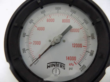 Winters Winters 4-1/2" Dial 1/4 Thread 0-15 Scale Range Pressure Gauge PPC5
