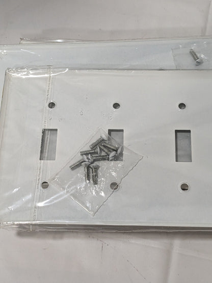 United Electric 4 Gang Steel White Toggle Plate QTY 10 US86074