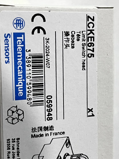 ZCKE675 TELEMECANIQUE SENSORS 3.7 Inch Long, Limit Switch Head