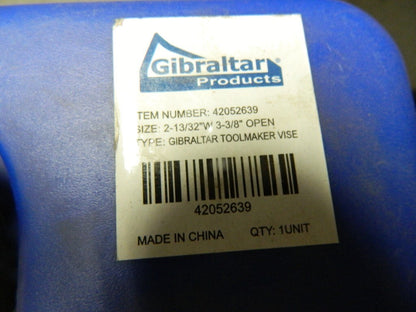 GIBRALTAR 2.48 Jaw Width, 3.43 Jaw Opening Cap 1.26 Jaw Height, Toolmaker Vise