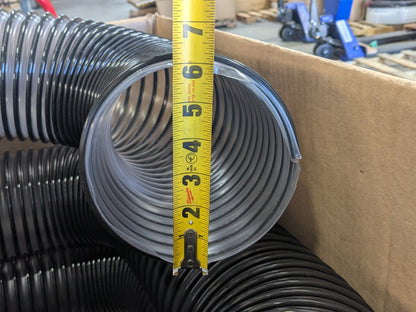 Flexaust 25 Ft. Vacuum Duct Hose Flex Tube-PV Clear / Black 6 In. ID. 3504060000