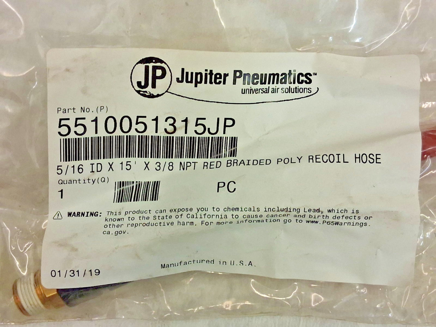 Pro-Source Coiled & Self Storing Hose 5/16" ID 15Ft 5510051315PRO