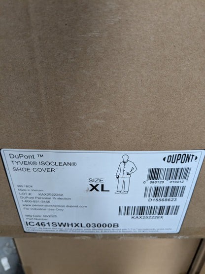 Dupont Shoe Cover: Non Chemical-Resistant, Sz XL Box of 300 IC461SWHXL03000B