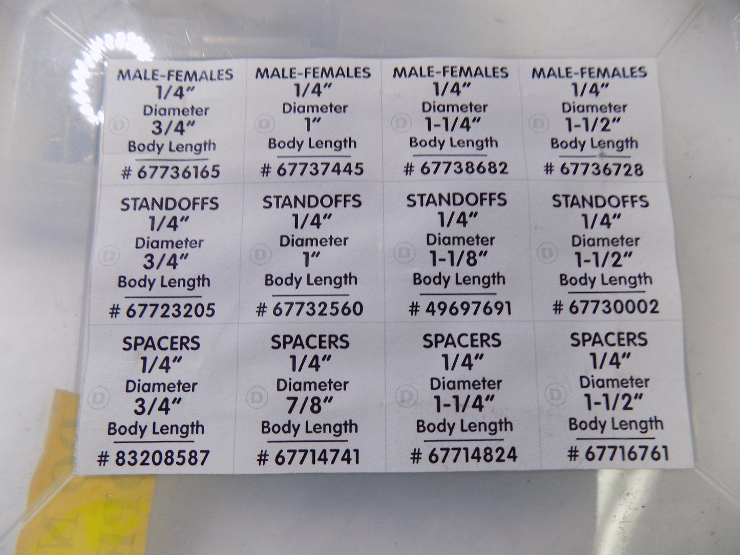 Electro Hardware Standoff & Spacer Assortments SAM-250-2