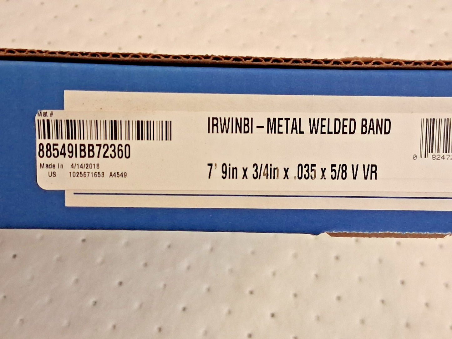 Irwin Blades Welded Bandsaw Blade 7ft 9" Long x 3/4" W x 5-8 TPI 88549