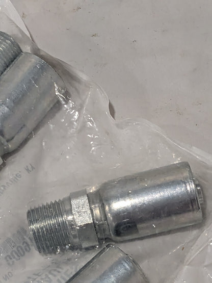 PARKER Hydraulic Hose MPT Fitting: 0.5" ID, 8 mm, 1/2-14 Qty 4 PP-00091