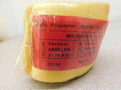 Pro Polyester Web Sling 20' Long 3" Wide 4,800 Lb Vertical Cap 1 Ply 4