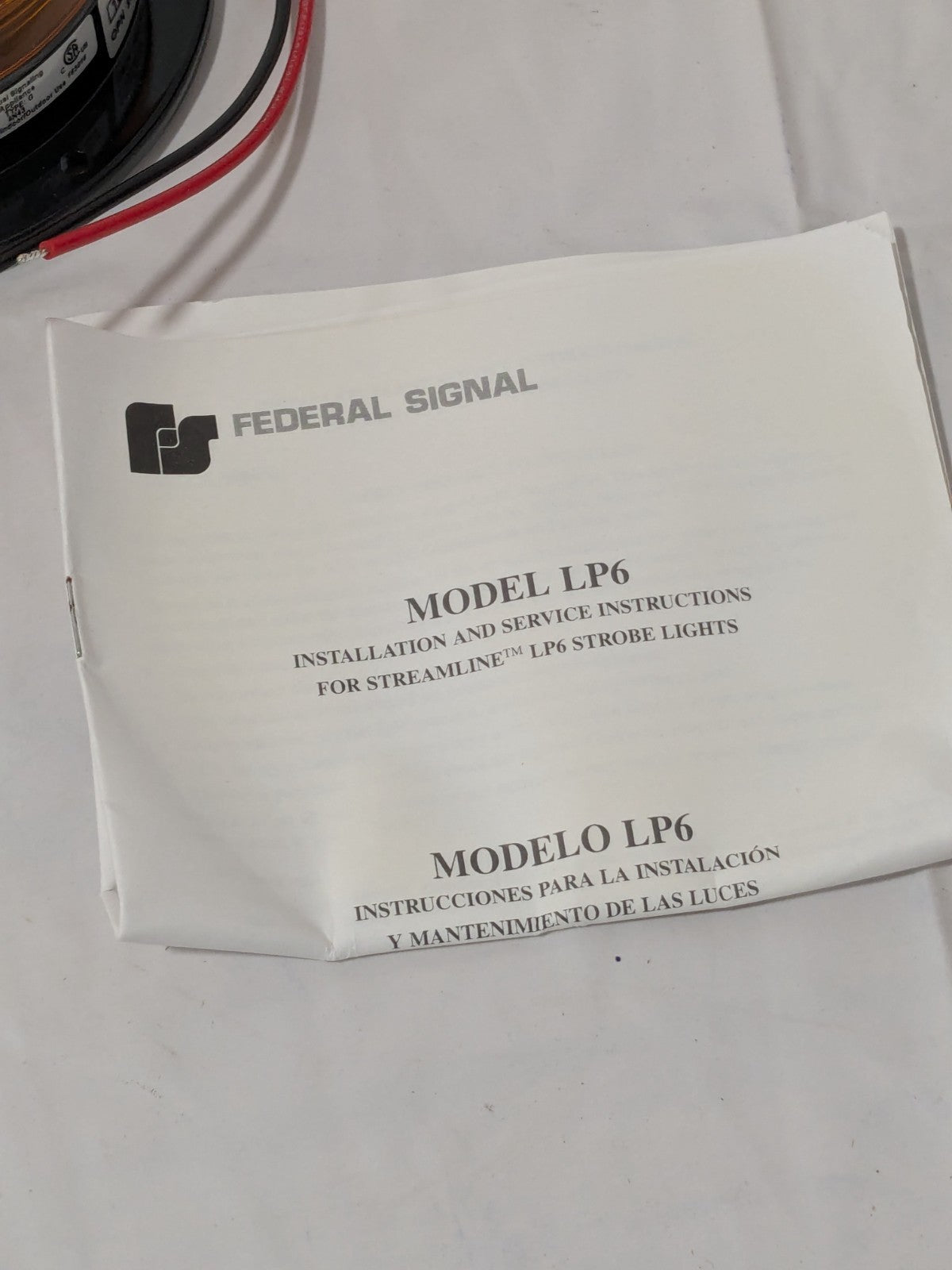 Federal Signal Low Profile Mini Strobe Light: Amber, 12 to 48VDC LP6-012-048A