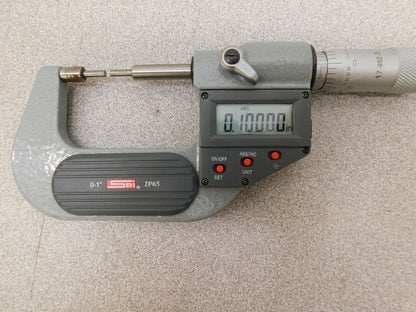 SPI Electronic Spline Micrometer 0-1 Range 0.00005 Grad 17-952-3 PARTS/REPAIR
