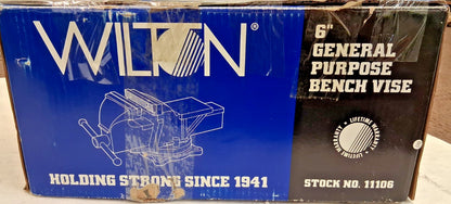 Wilton Bench Vise 6" Jaw W 6" Jaw Opening 3" Throat Depth 11106