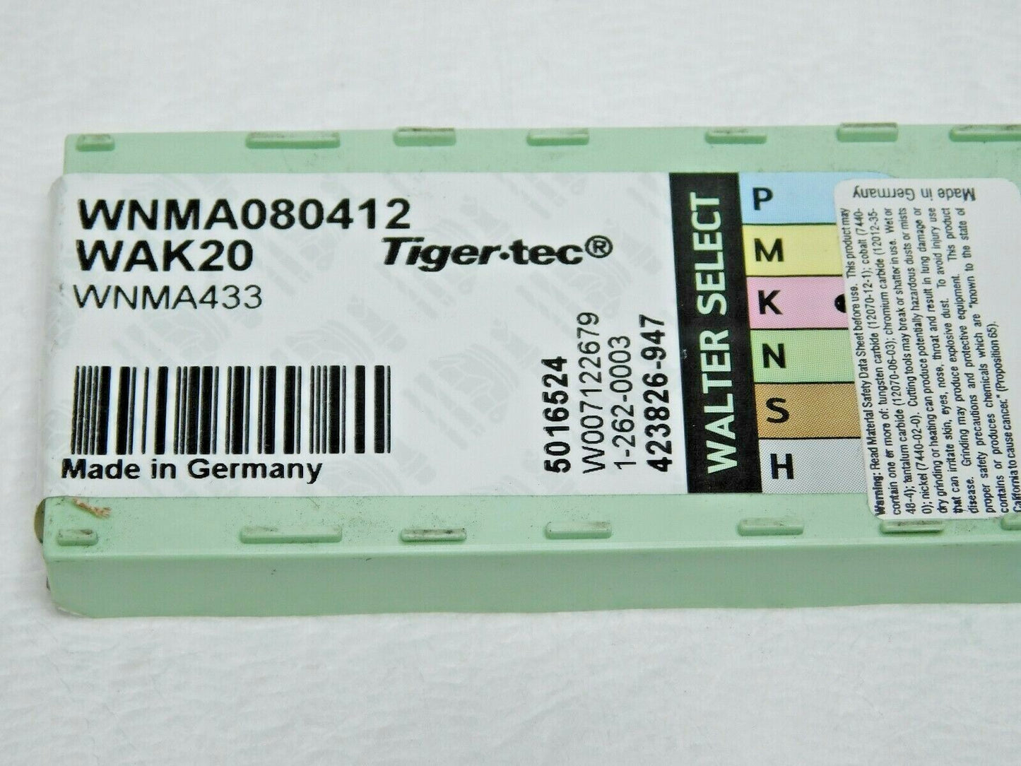 Walter Carbide Turning Inserts 1/2"IC WNMA433 Grade WAK20  Qty 10 5016524