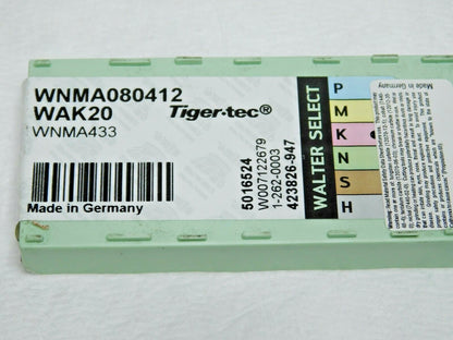 Walter Carbide Turning Inserts 1/2"IC WNMA433 Grade WAK20  Qty 10 5016524