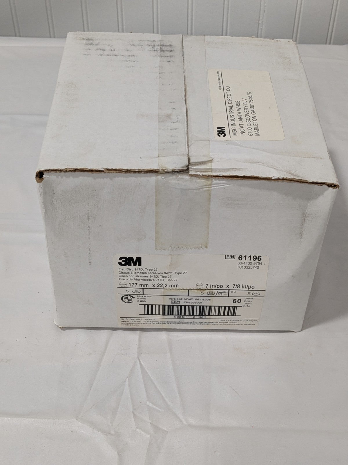 3M Cubitron 947D Type 27 Flap Disc - Ceramic - 7" 60 Grade Qty 5 61196