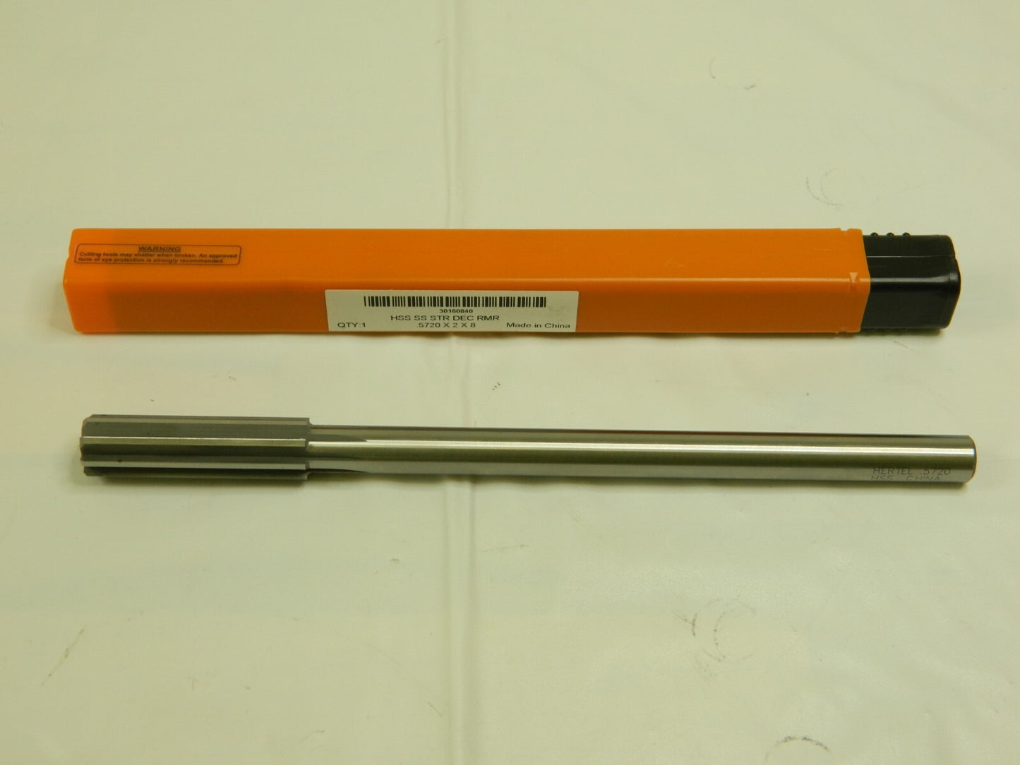 HERTEL HSS Chuck Reamer 0.572" Diam 8-FL Straight Shank Straight Flute 30160840