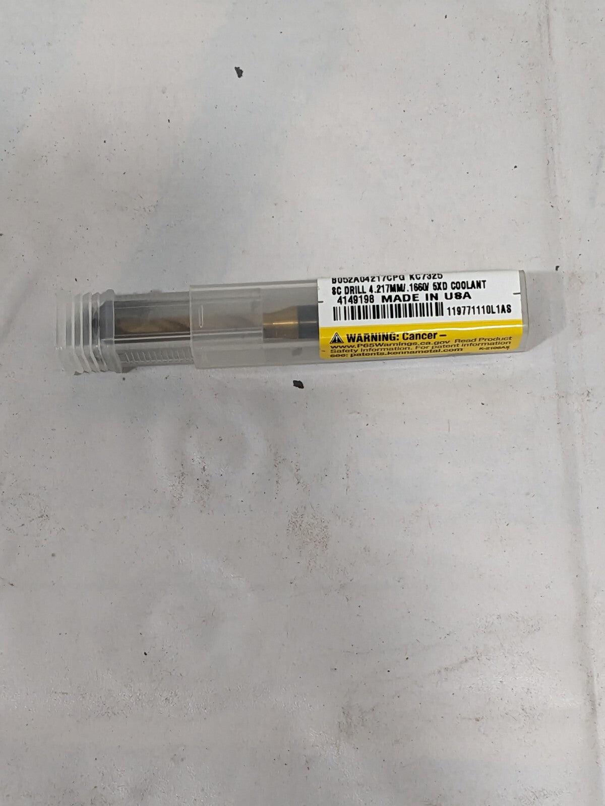 KENNAMETAL Jobber Length Drill Bit: #19, 140 °, Solid Carbide 4149198
