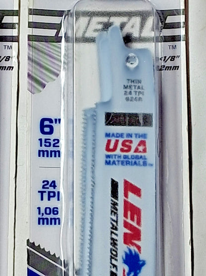 Lenox Reciprocating Saw Blade 6" 24 TPI Bi-Metal Body 10 Pk 20568624R