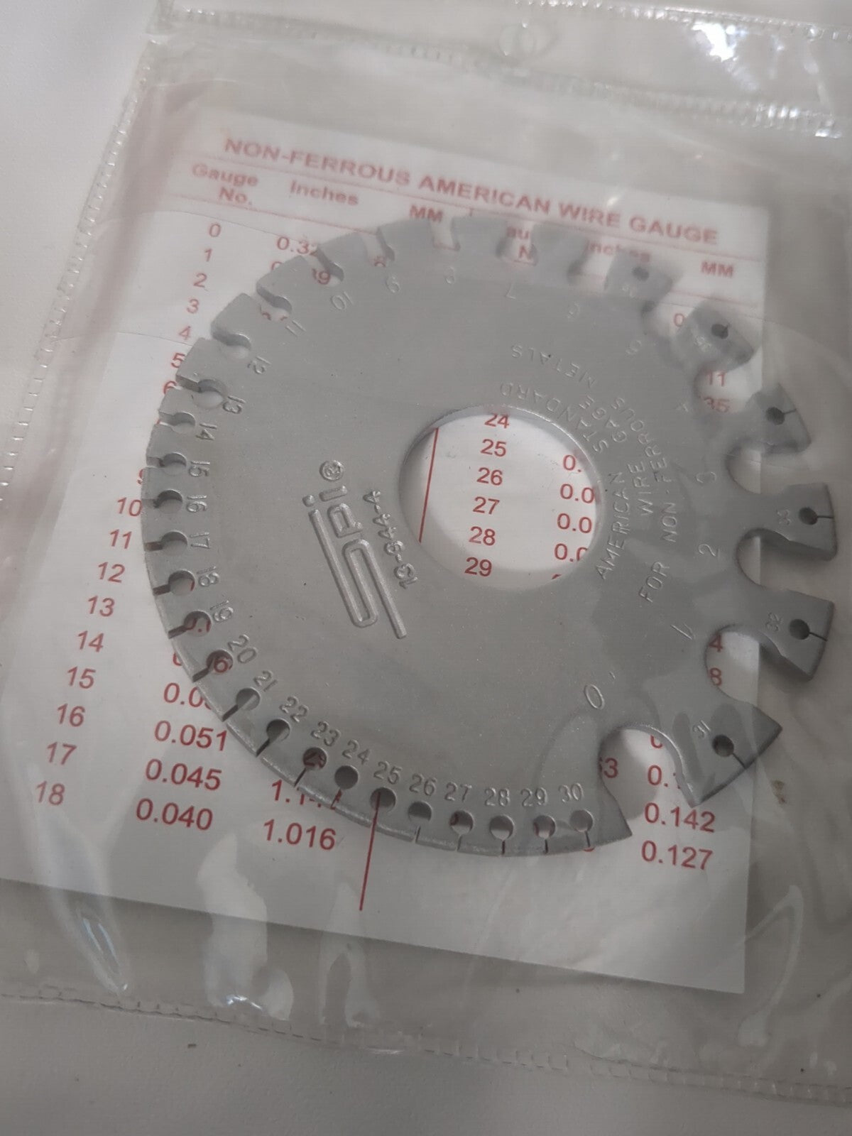 SPI #36 Steel Wire and Sheet Metal Gage 13-944-4