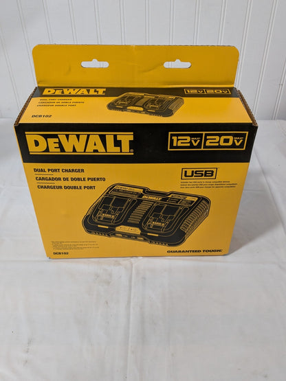 DeWALT Power Tool Charger: Lithium-ion: 12V to 20V MAX, W/ 2 USB Ports DCB102