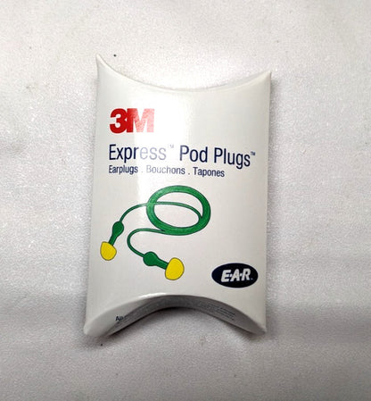 3M Express Pods Foam Earplugs  25 dB  Corded  *100 Pair*   7000127179