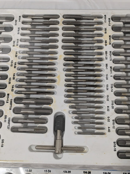 110 Piece Tap & Die Set #4-40 to 3/4-16 Taps NPT, UNC & UNF 03959137