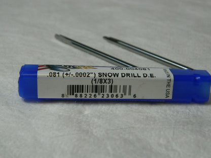 Monster Tool Snow Drill Double-End 1/8" x 3" .081(+/-.0002") Qty