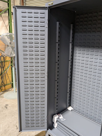 Durham Heavy Duty Storage Cabinet w/ Bins 4-Shelves 12 Ga. Welded Steel