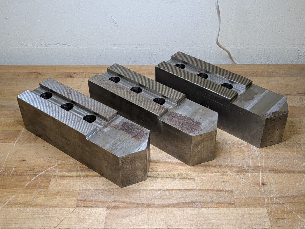 Set of 3 H&amp;R Mfg. Square Soft Jaws for 25" to 31-1/2" Lathe Chucks
