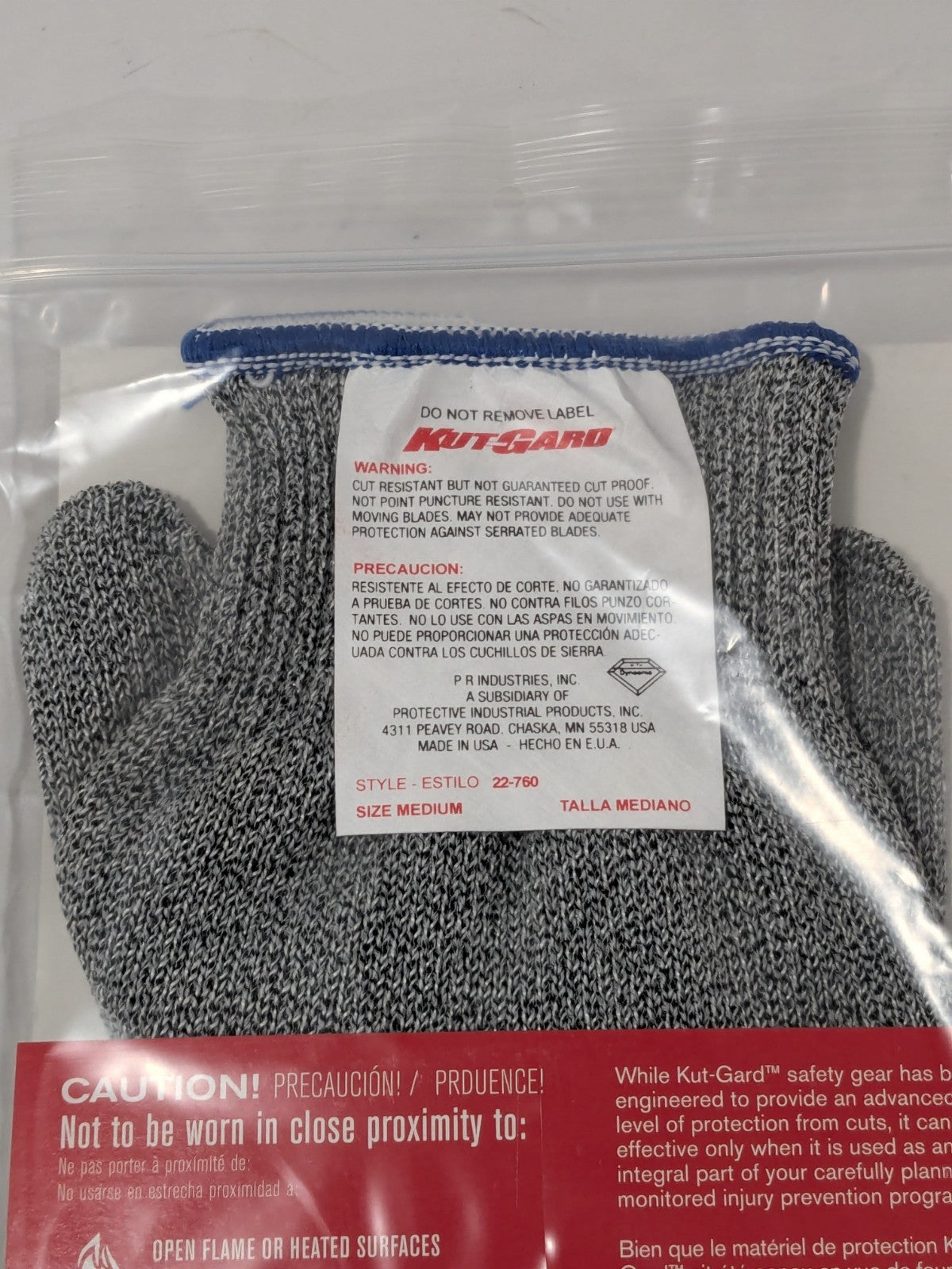 PIP Cut-Resistant Glove: Kut-Gard ANSI Cut A7 Sz M 2 Pack 22-760GM