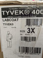 DUPONT Lab Coat: 1.2 oz/sq yd, Size 3X-Large, Tyvek Qty 30 TY210SWH3X00300