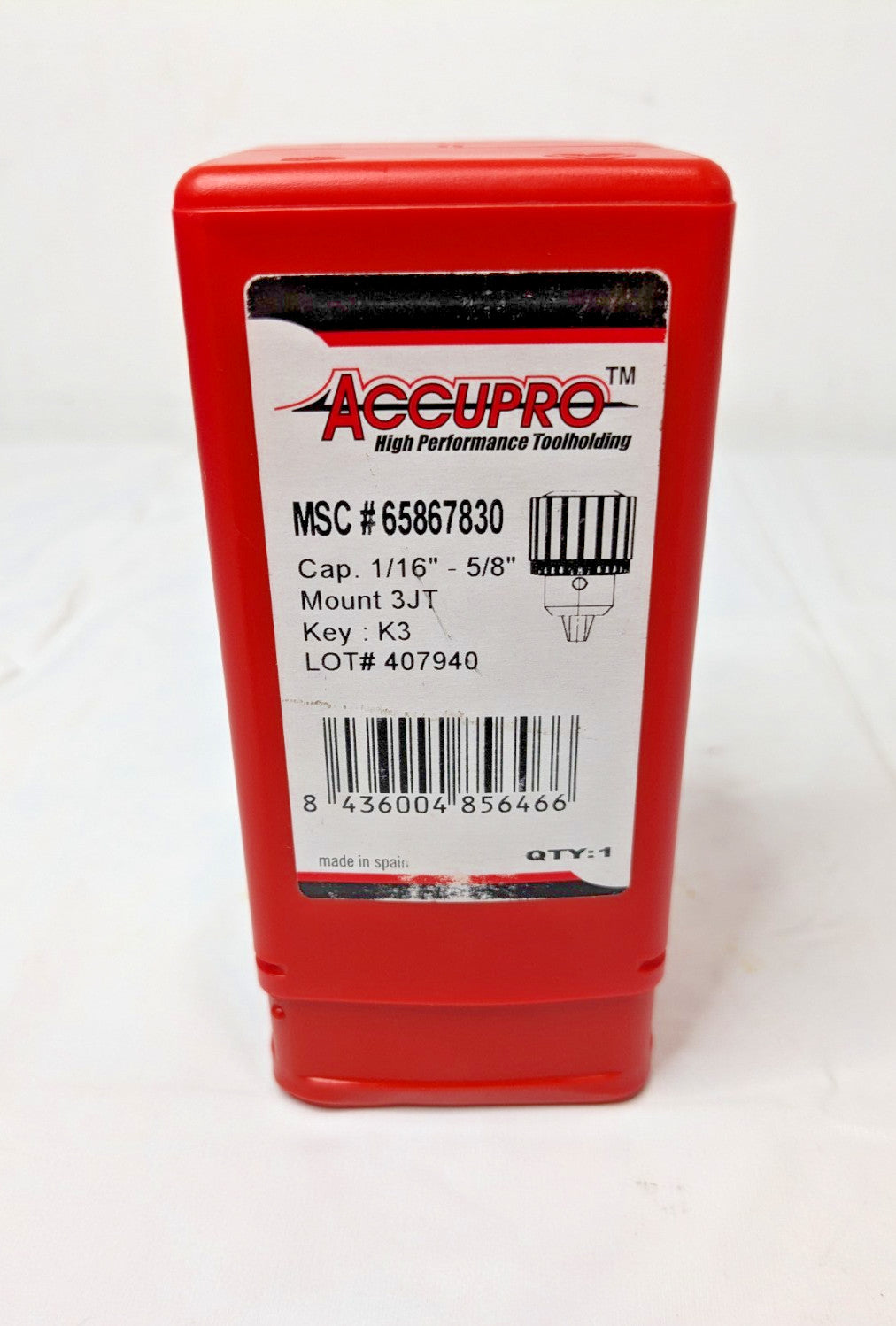 Accupro Drill Chuck 1/32 to 5/8" Capacity Tapered Mount JT3 65867830