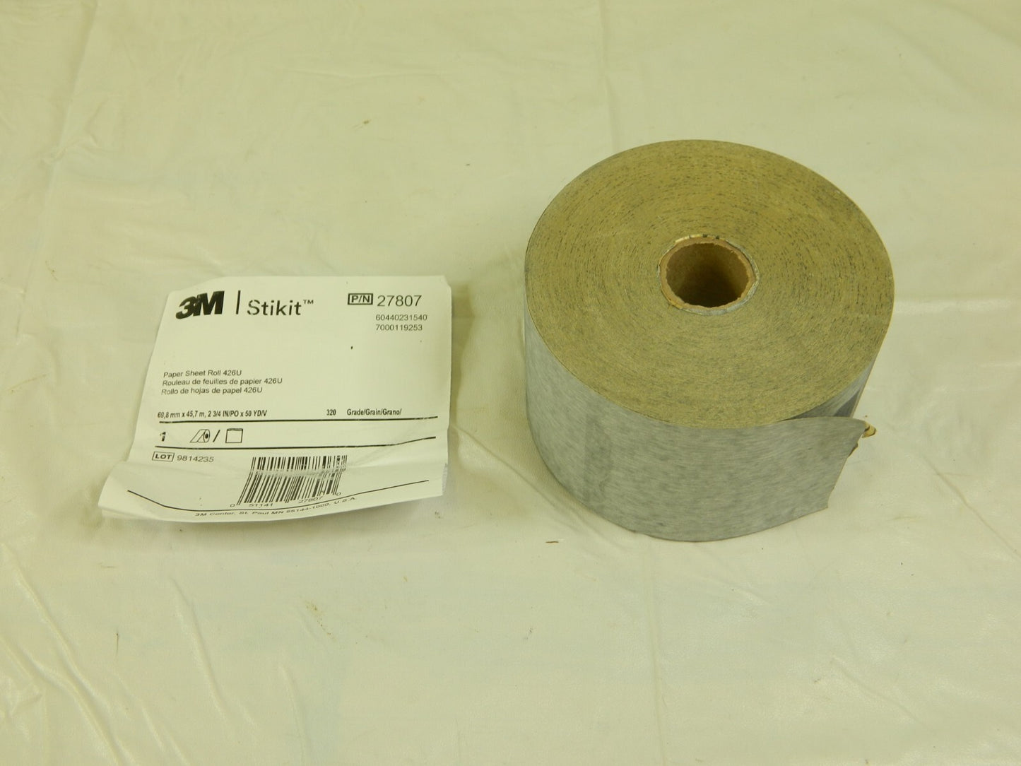 3M Adhesive Back Sanding Sheet 320 Grit, 2-3/4 X 50 Yd 7000119253