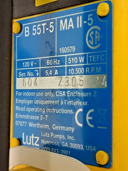 Lutz Pump Motor 100-120V 510W 60Hz B55T