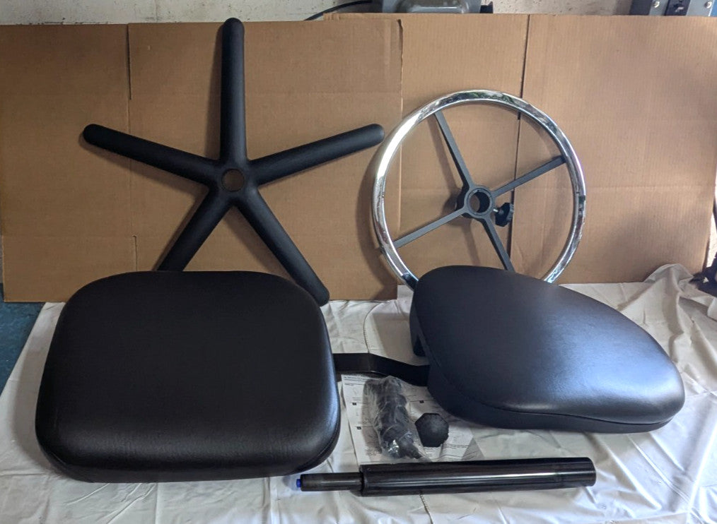 BEVCO Task Chair - 24 to 34" Adjustable Seat Height - Black Vinyl  6501-V-BLK