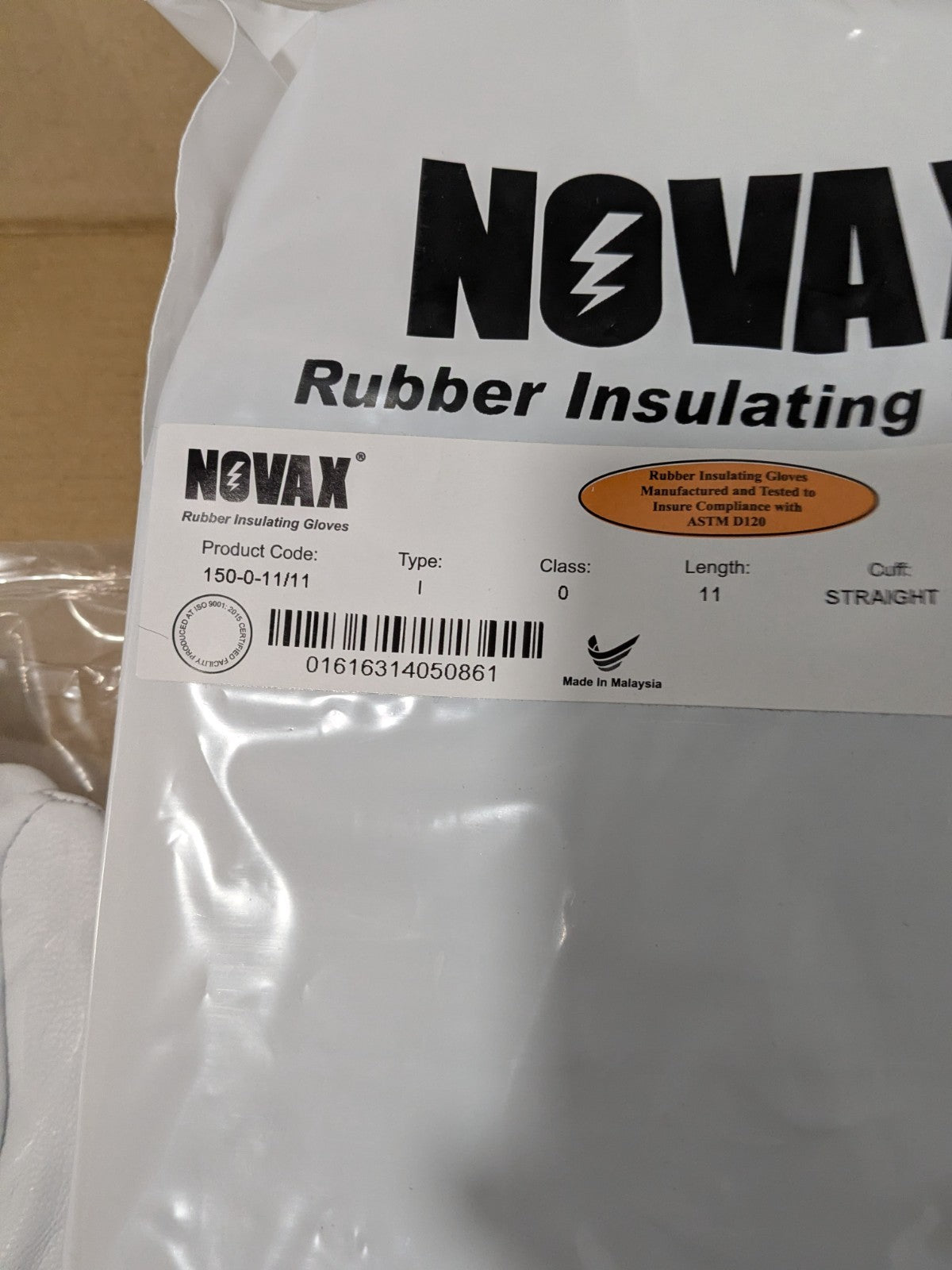 PIP Rubber Linesman Gloves: Class 0, Size 2X-Large, 11" Long 150-SK-0/11-KI