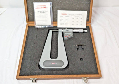 SPI Digital Deep Throat Micrometer  0-1" Range X 6" Throat Depth 17-777-4
