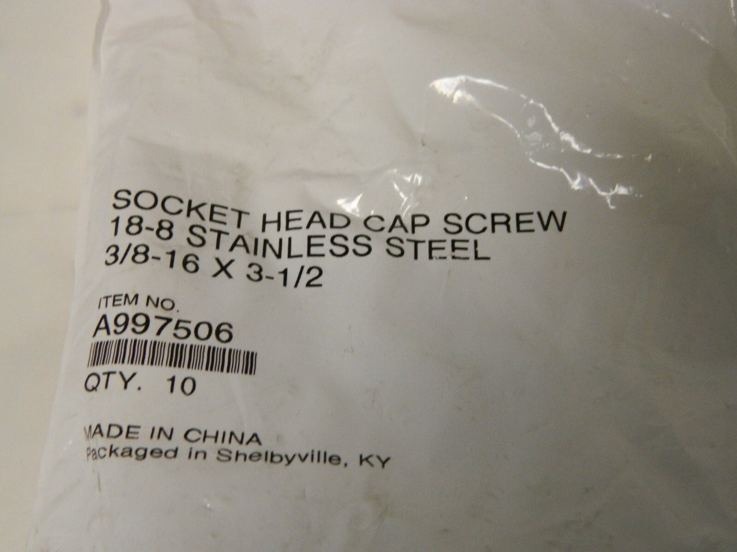 Pro Socket Head Cap Screw 18-8 SS 3/8-16 x 3-1/2 Qty 20 A997506