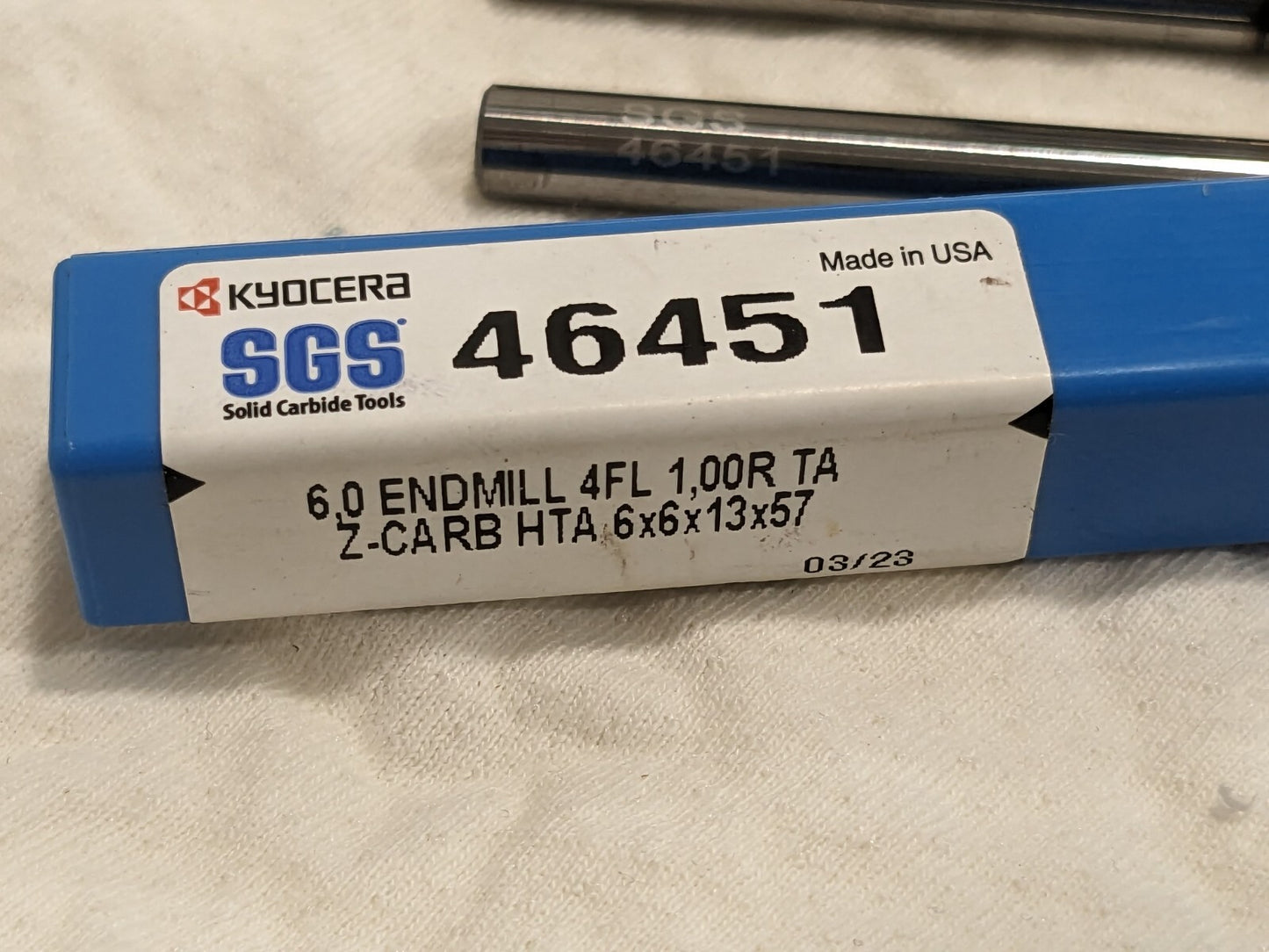 SGS Corner Radius End Mills: 6 mm Dia Solid Carbide 46451