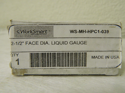 WorkSmart Pressure Liquid Gauge 2-1/2" 0 to 15,000 Scale Range WS-MH-HPC1-039