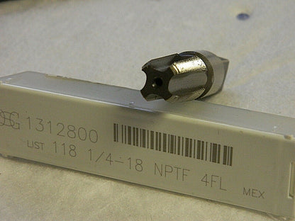 OSG 1/4-18 4-Flute Bright Finish HSS Standard Flute Tap QTY 2 1312800