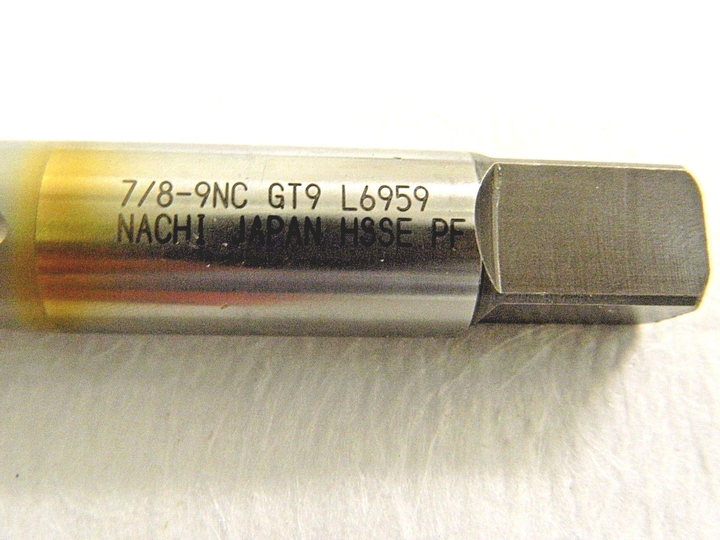 Nachi Low Spiral Bottoming Tap SG Coated High Performance 7/8"-9NC 4FL #L69