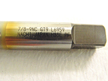 Nachi Low Spiral Bottoming Tap SG Coated High Performance 7/8"-9NC 4FL #L69