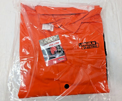 Lincoln Bright FR Cloth Welding Jacket w/ Leather Sleeves Large K4690-L