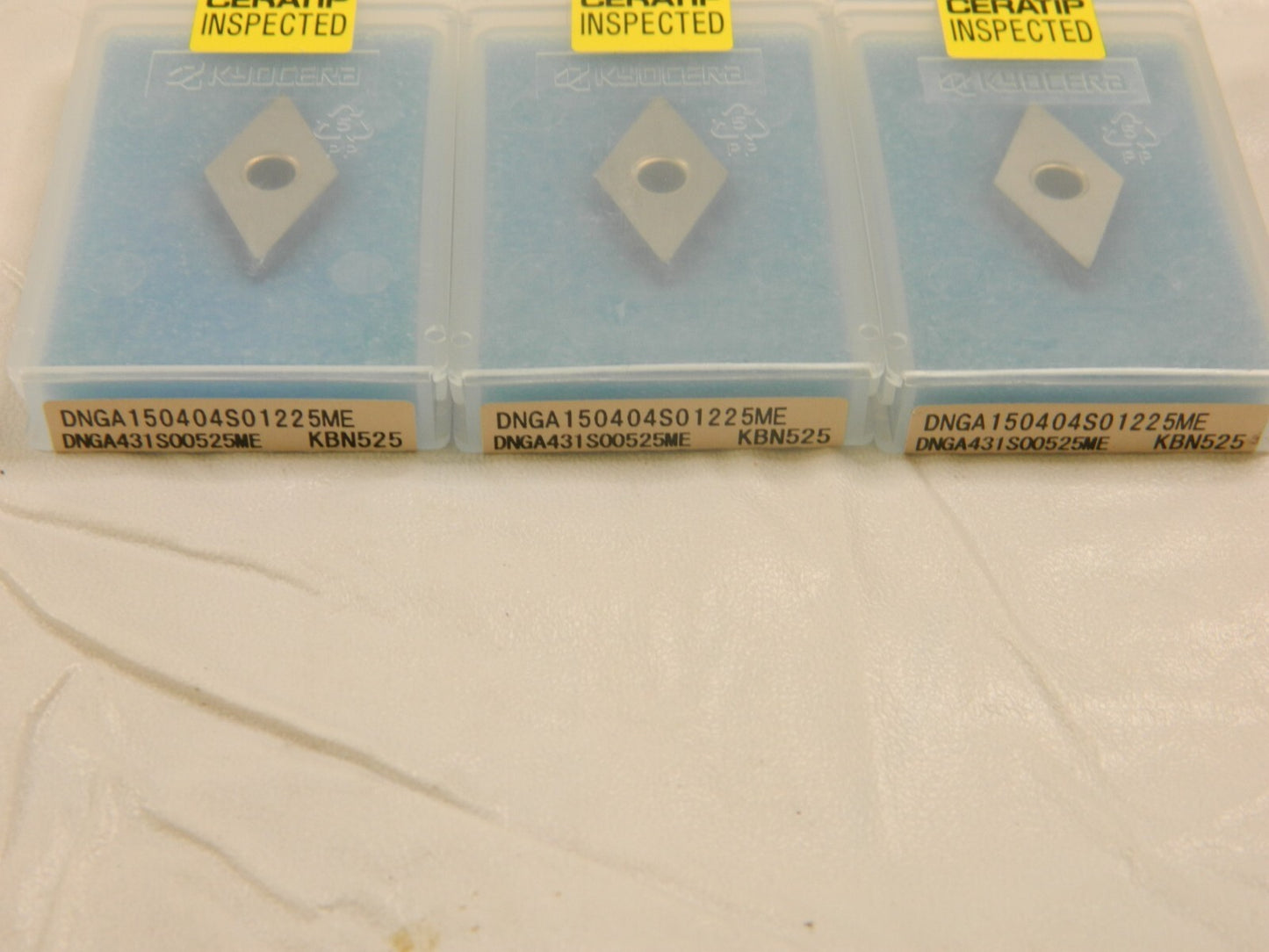 KYOCERA Turning Insert: DNGA431ME KBN525, Cubic Boron Nitride Qty 3 TBW02212
